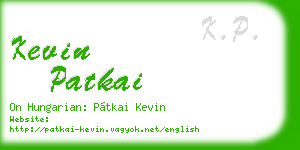 kevin patkai business card
